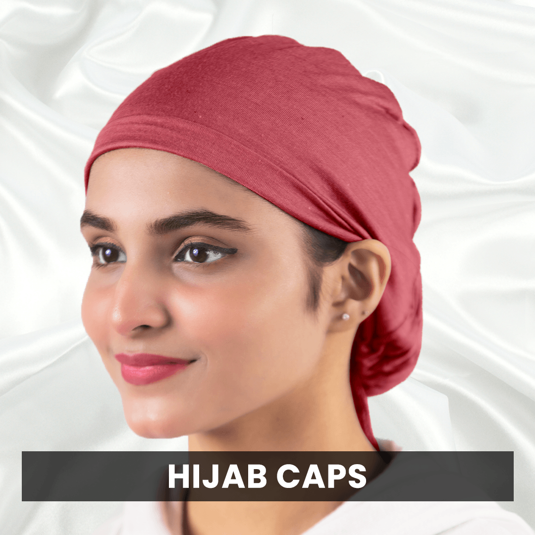 woman wearing Hijab Cap looking her right.