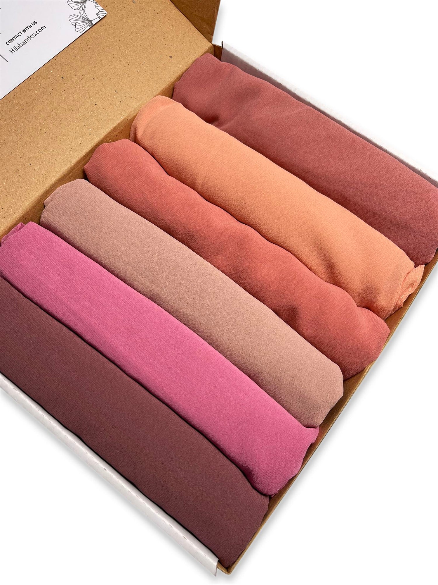 6 Georgette Hijab Box - Pink Plum