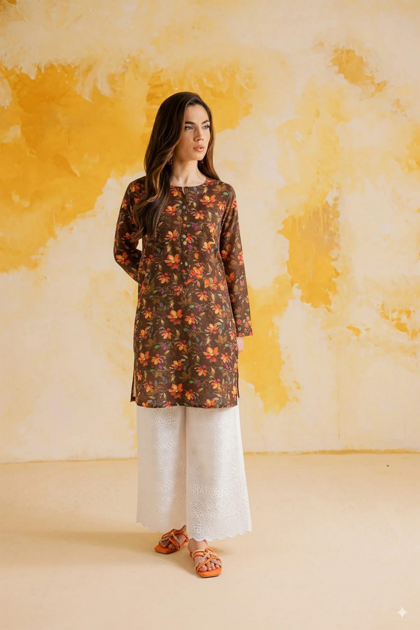 Co-Ord Set Brown Petals
