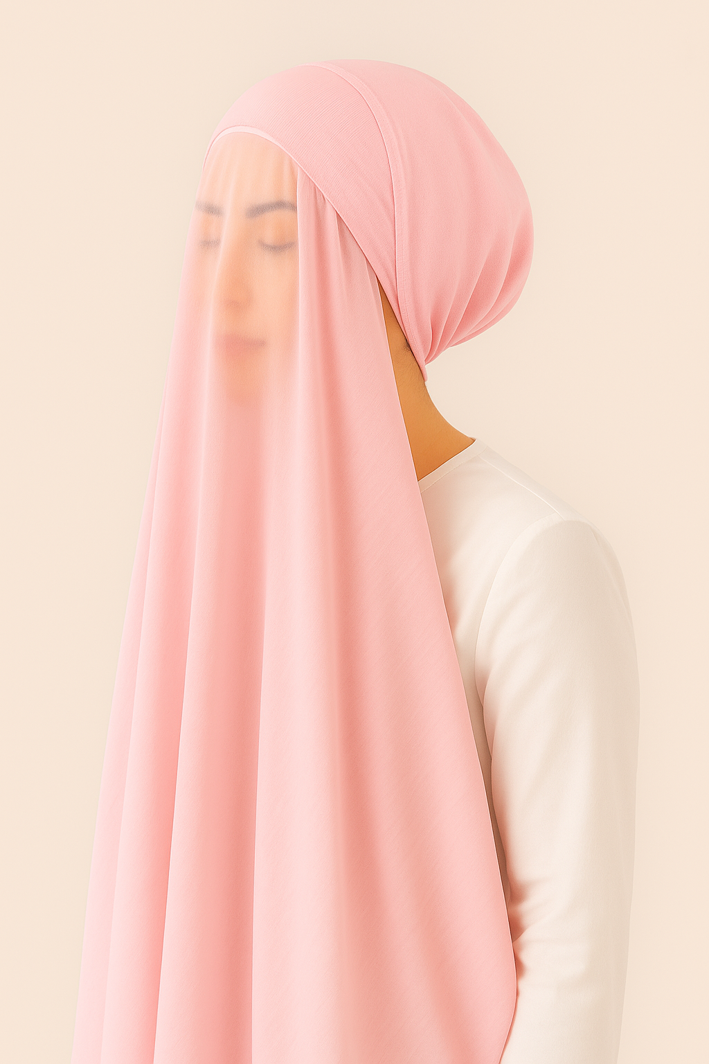 Instant Modal Hijabs In Pastel Pink