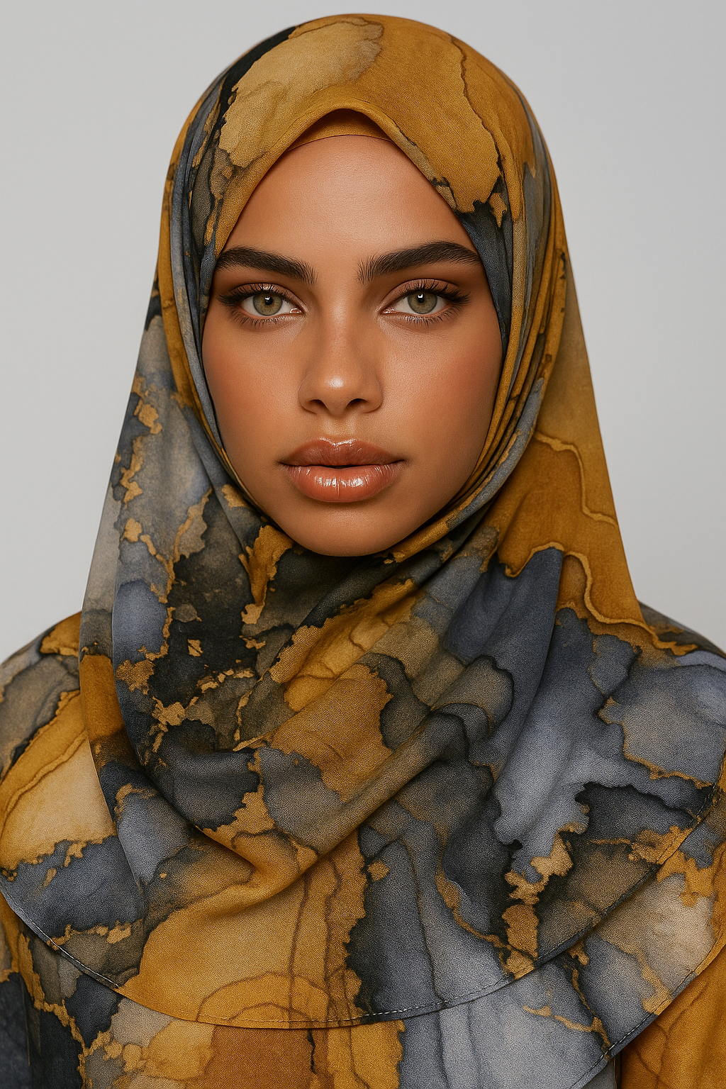 Printed Modal Hijab - Golden Ash