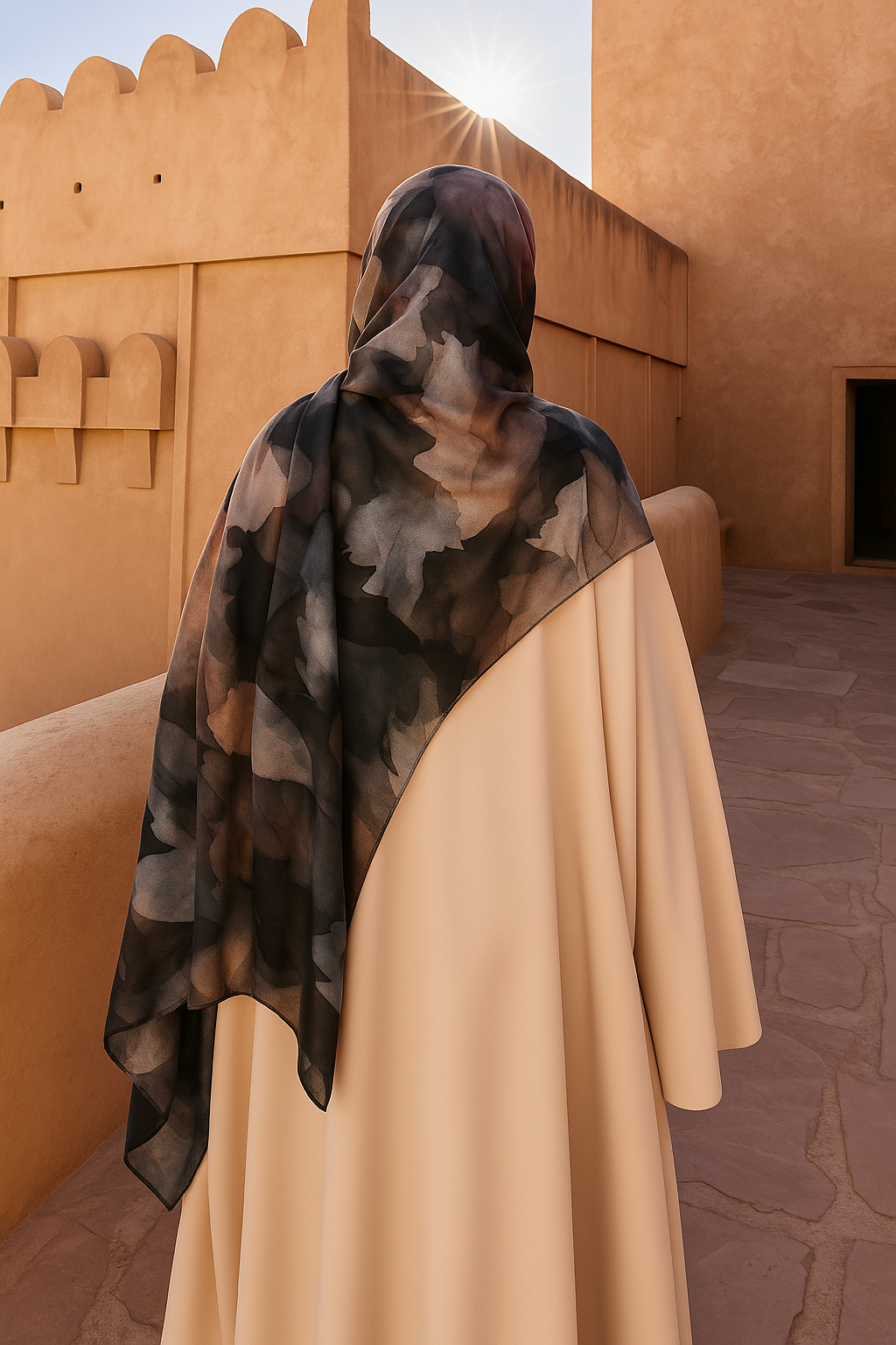 Printed Modal Hijab - Driftwood Mist