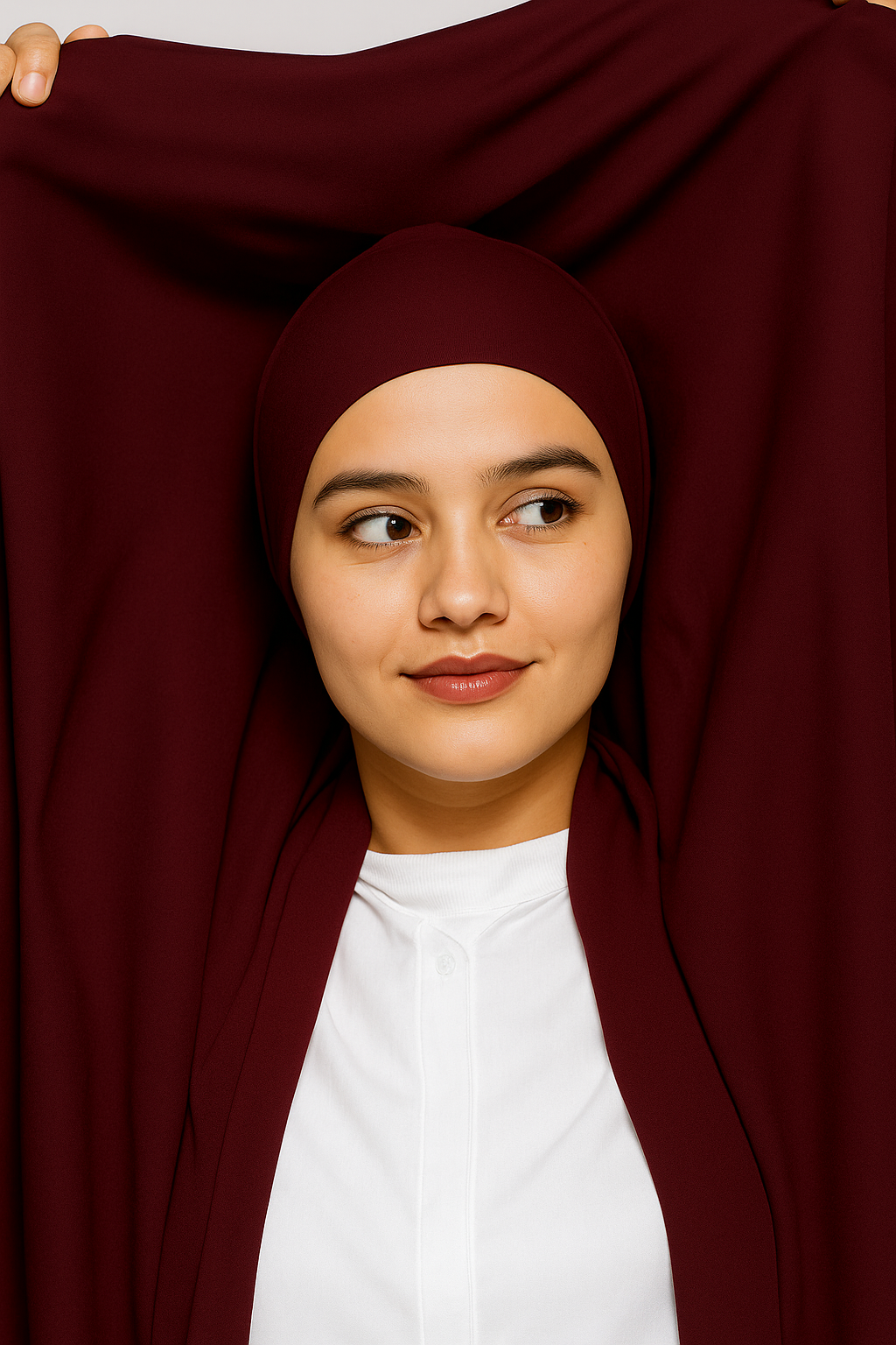 Georgette Instant Hijab With Magnet In Nutella