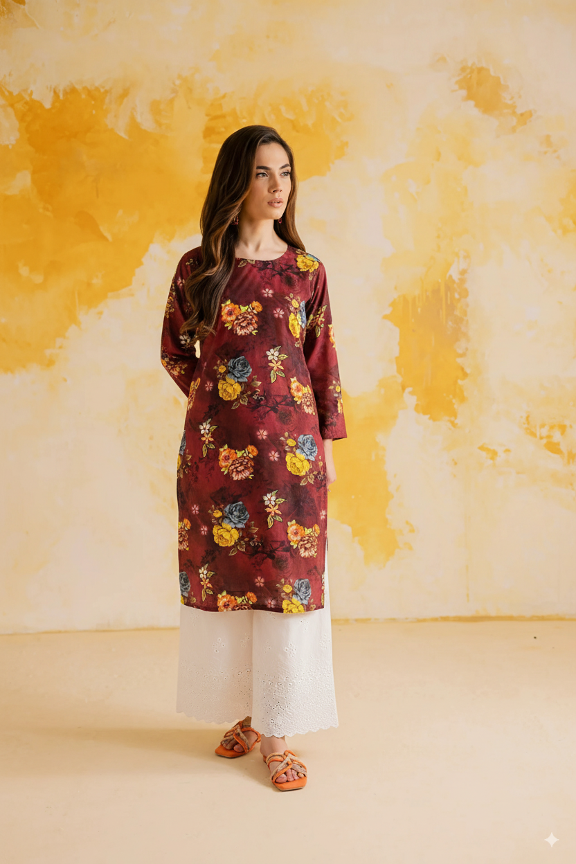 Co-Ord Set Crimson Bloom
