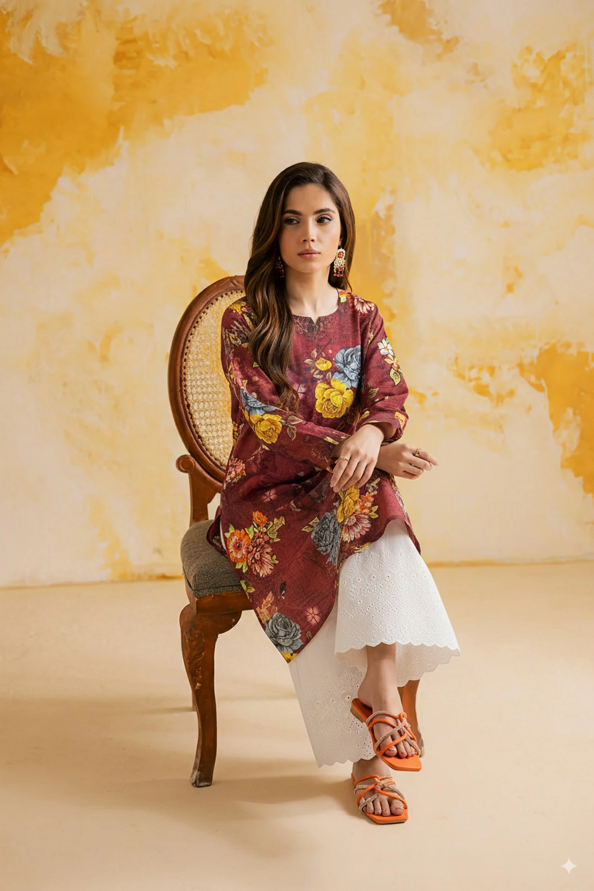 Co-Ord Set Crimson Bloom