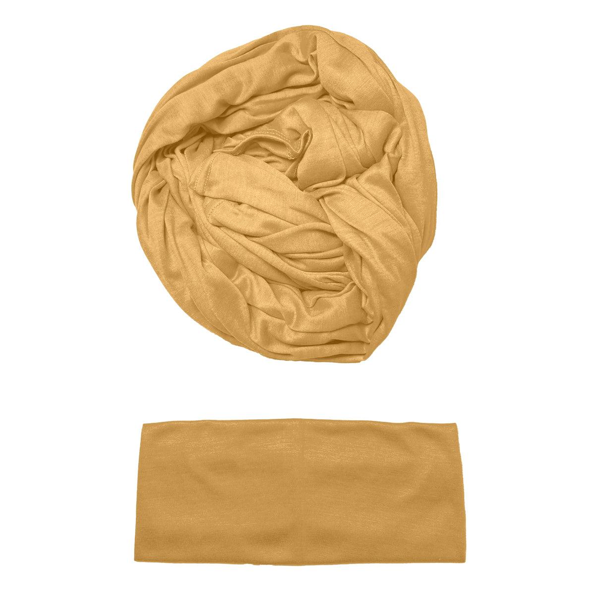 Elegant and premium jersey hijab and cap set, Fawn Color.