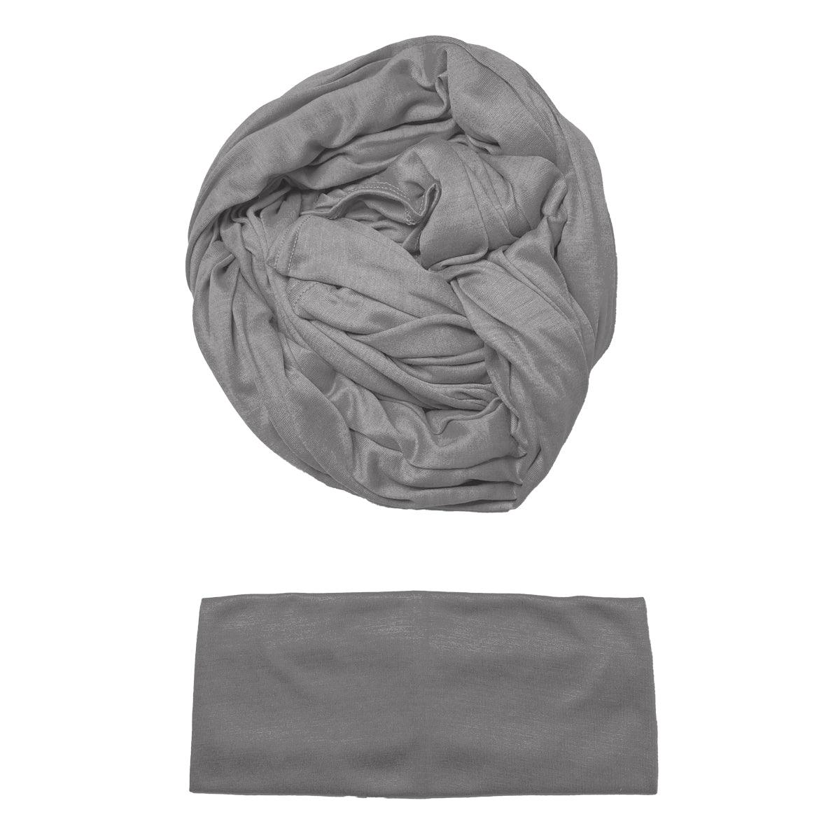 Elegant and premium jersey hijab and cap set in Light Grey.