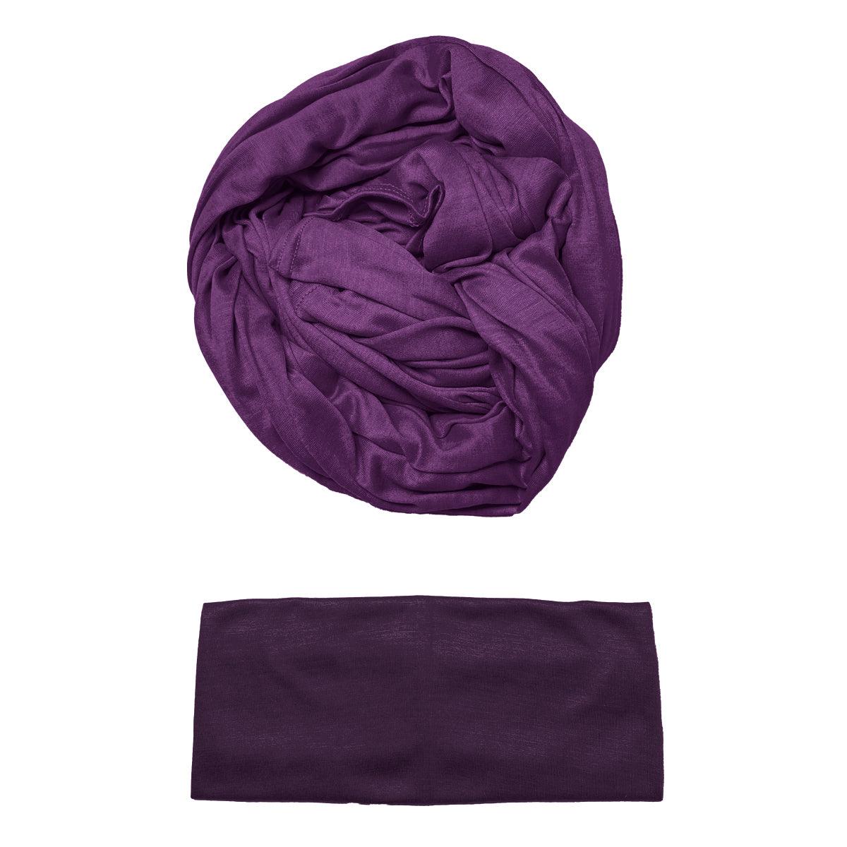 Elegant and premium jersey hijab and cap set in soothing Violet Shade.
