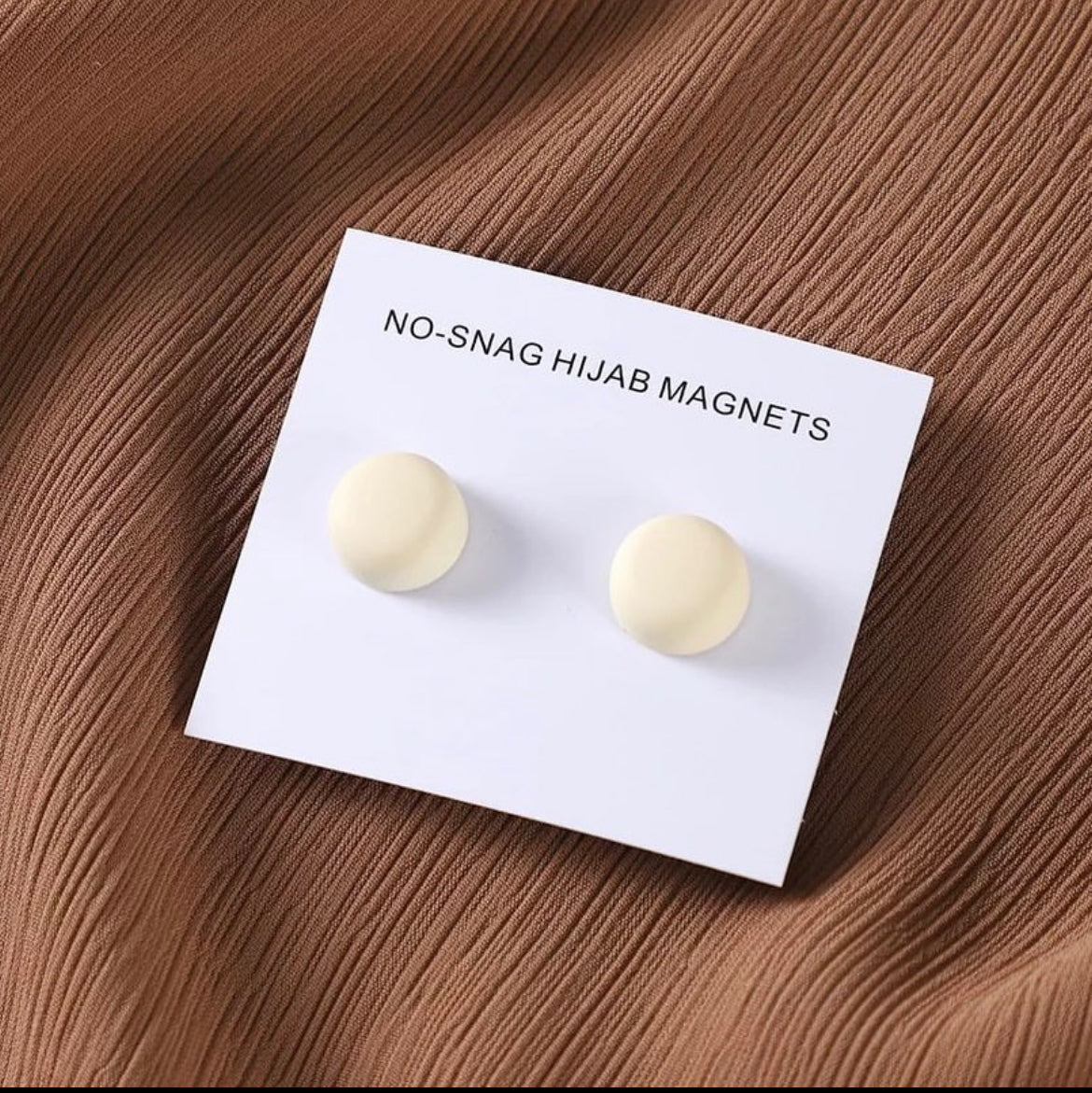 Matte Hijab Magnets (Circle) - White - (Pair of 2)