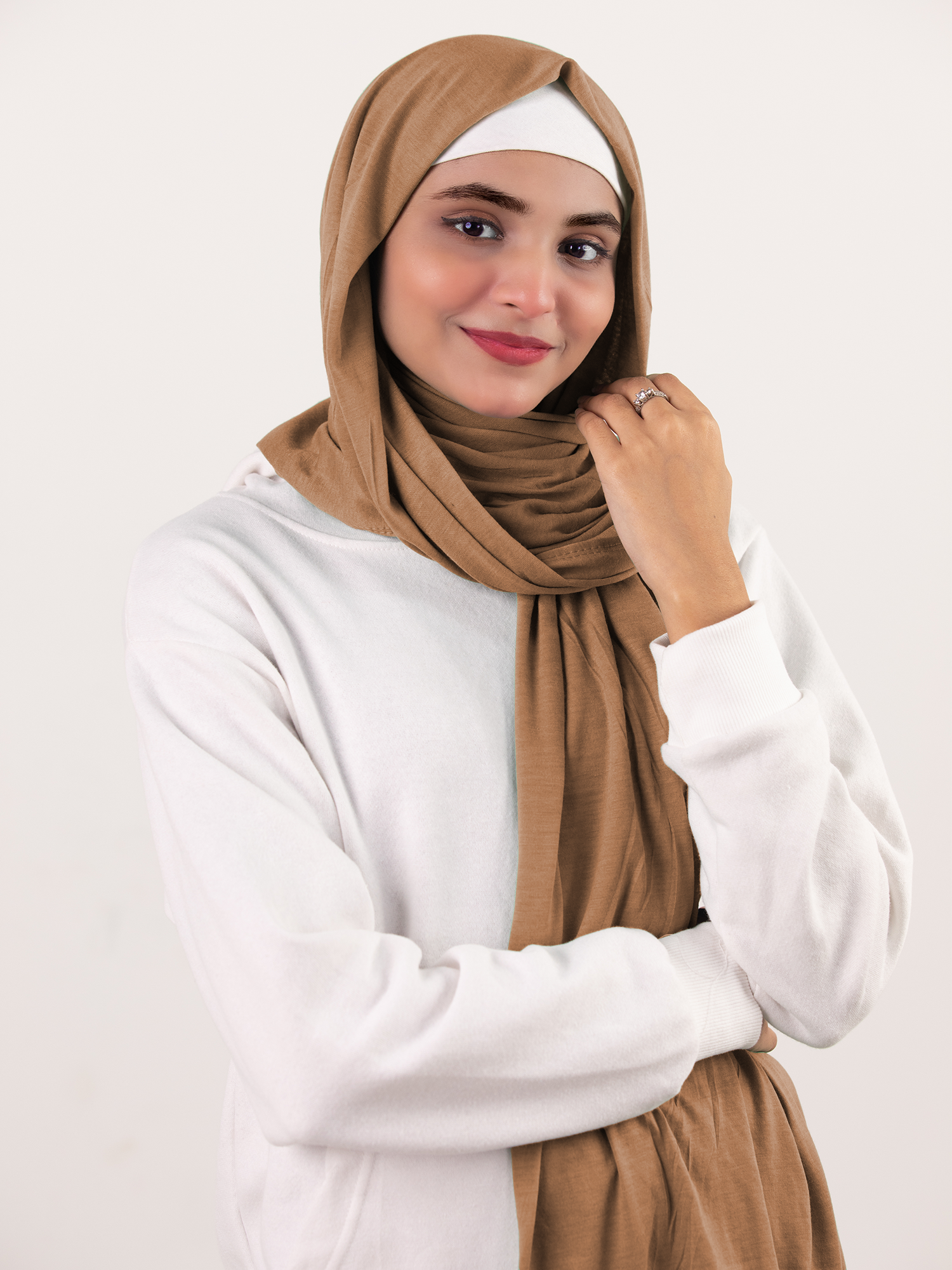 Jersey Hijab in Almond