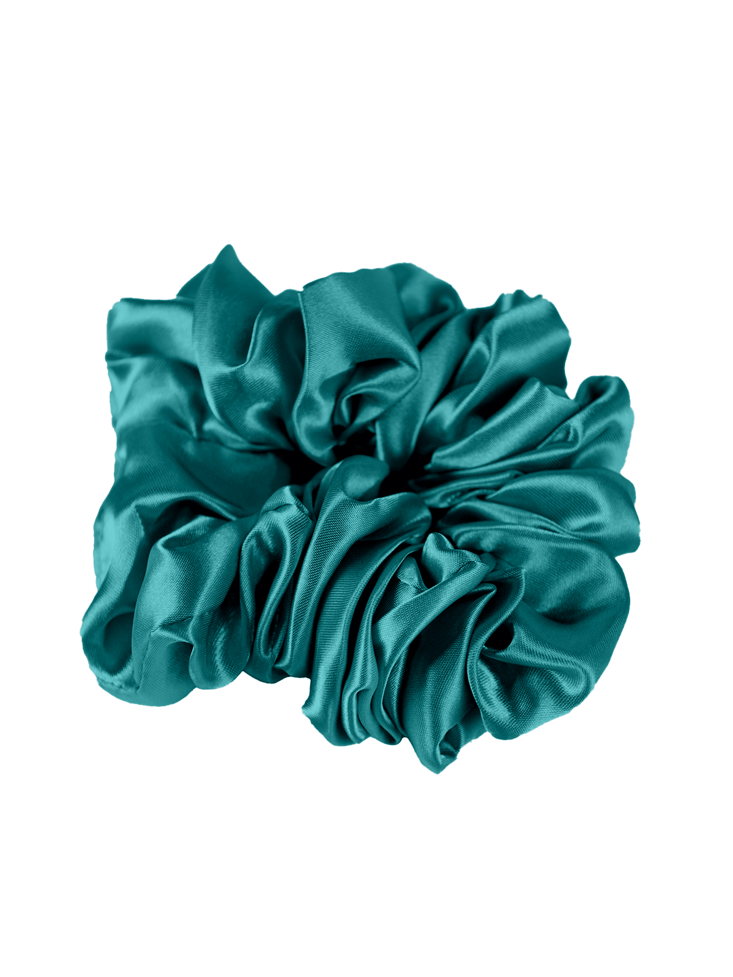Turquoise Silk scrunchie - A stylish hair accessory.