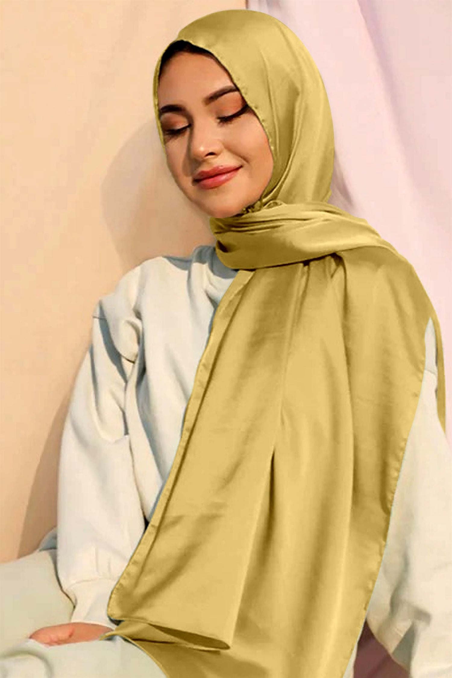 Pure Satin Silk Hijab in Lime