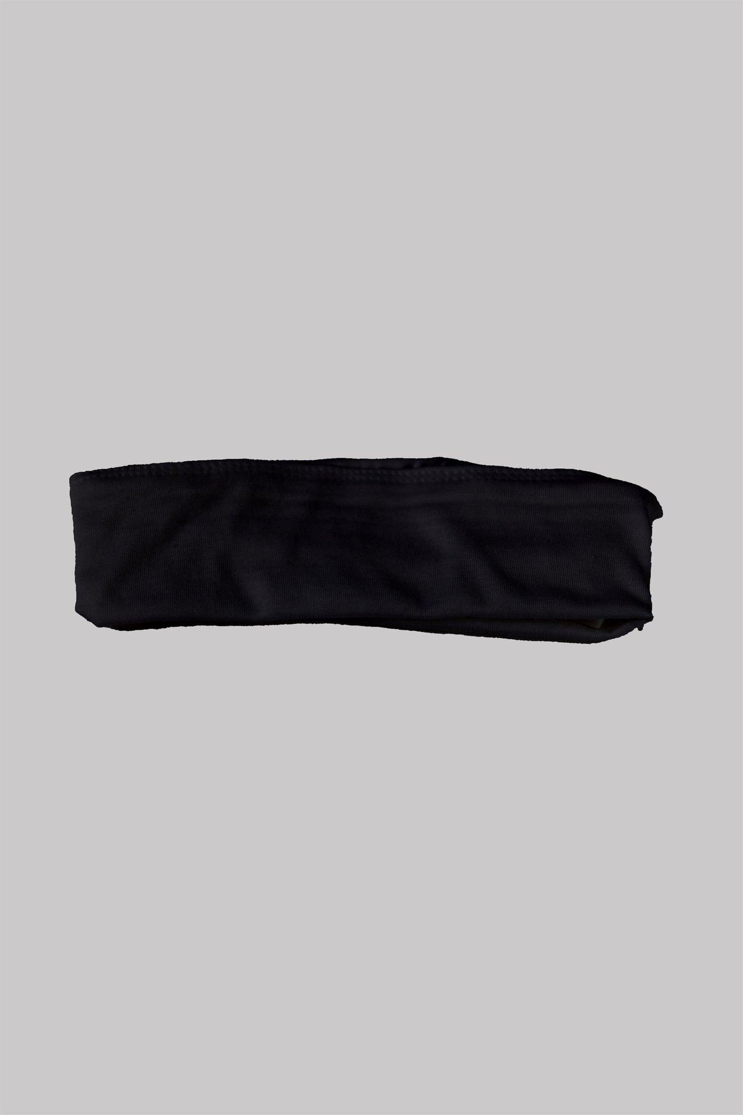 Hijab Band in black color, made of stretchable jersey material.