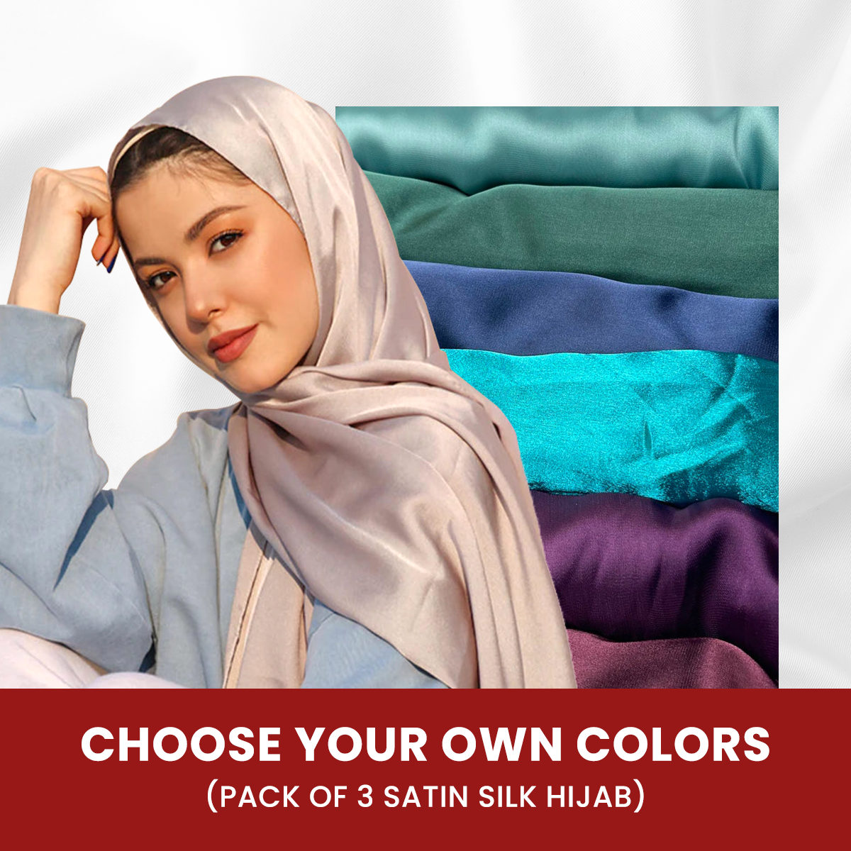 Pack of 3 Satin Silk Hijab
