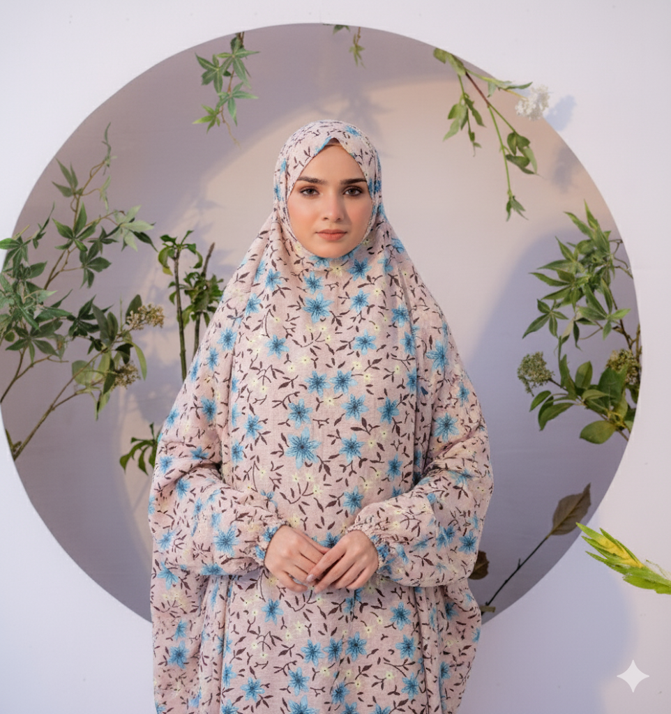Namaz Chadar in Floral Pink