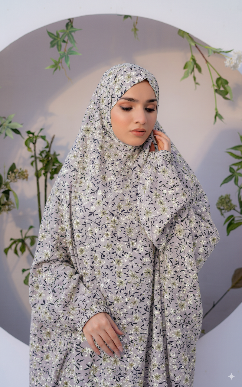 Namaz Chadar in Floral Pista