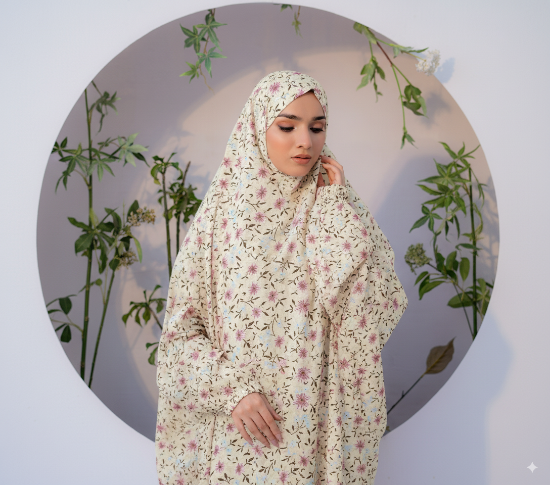 Namaz Chadar in Floral Skin