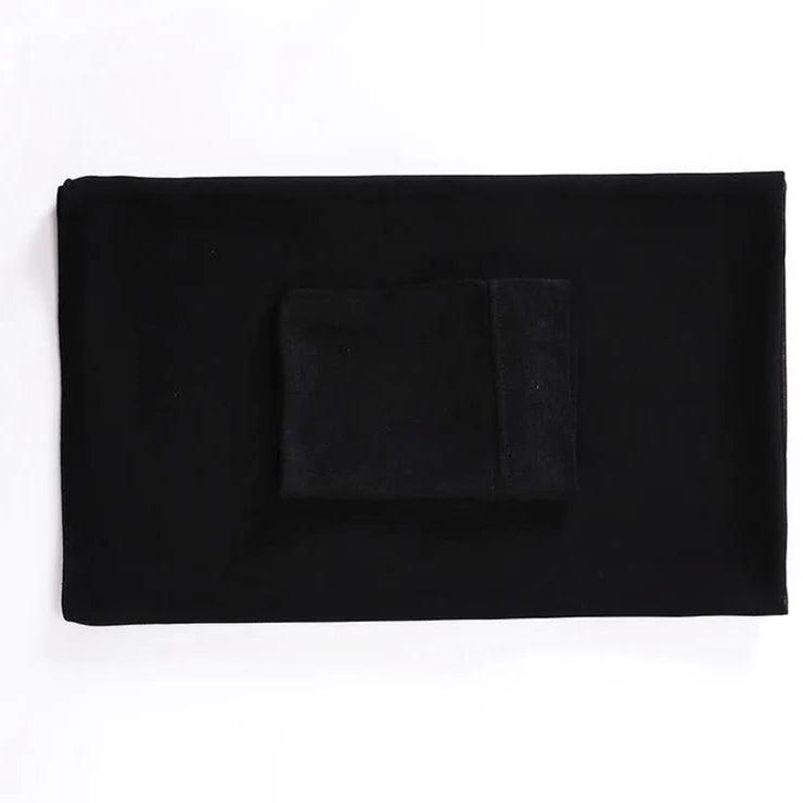Elegant Georgette Hijab and cap set in black, designed for comfort and style.