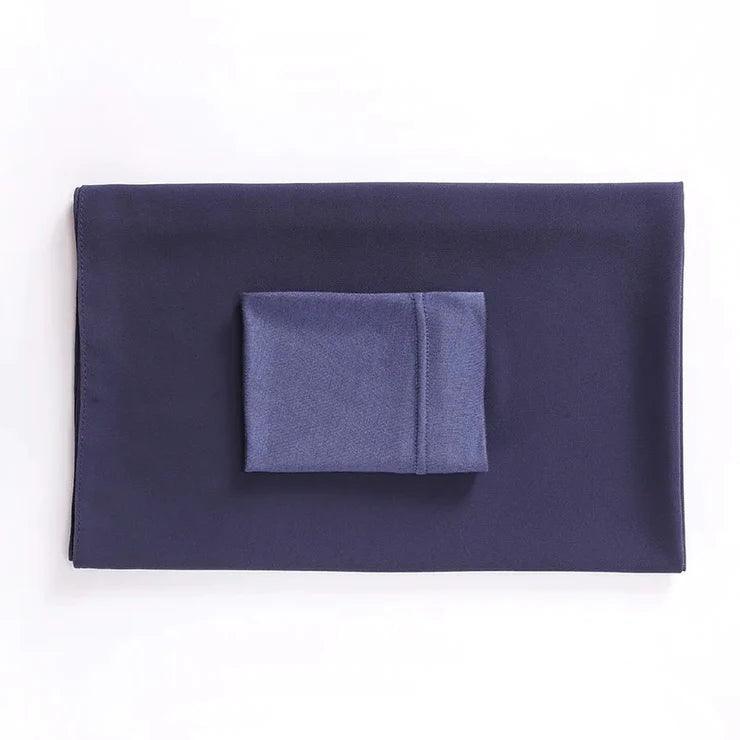 Timeless Georgette Hijab and cap set in dark denim.