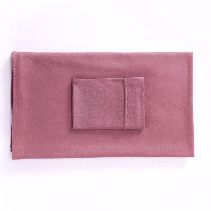 Beautifully crafted Georgette Hijab and cap set in Mauve.