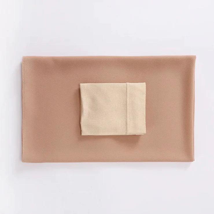 Georgette Hijab and cap set in biege. A delicate design, offering style and comfort.