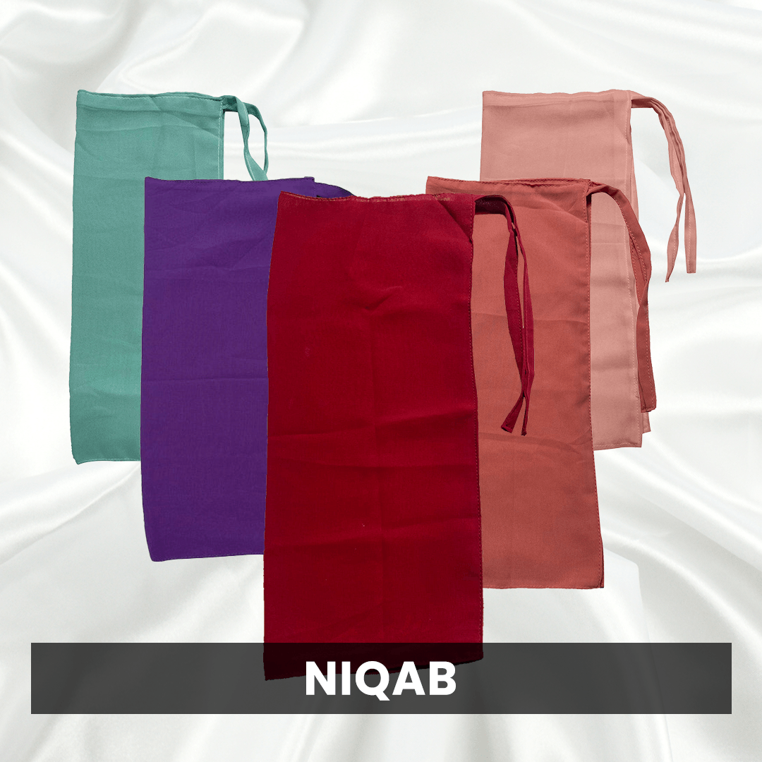 Tie Back Niqabs in multiple colors.