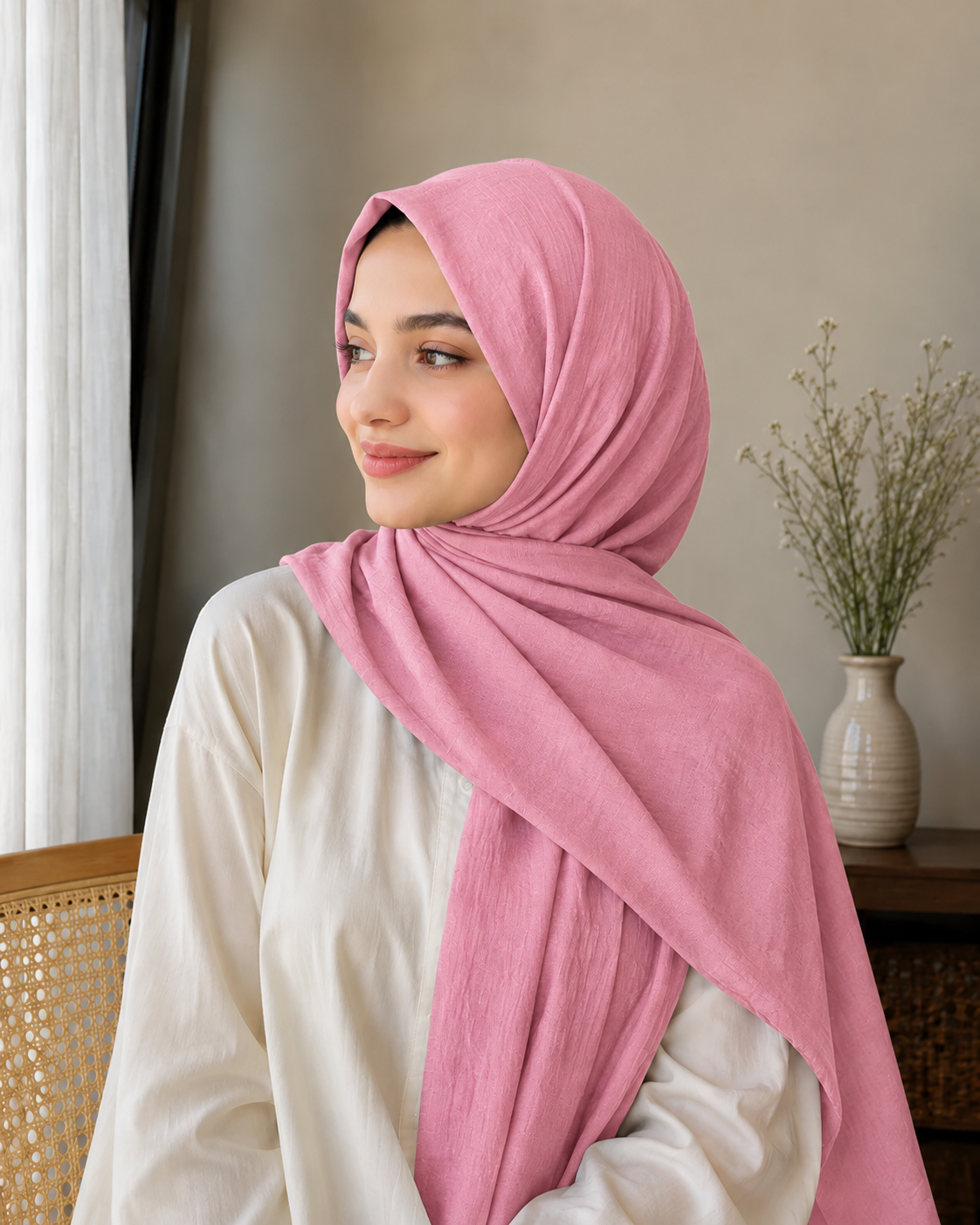 Soft Crush Lawn Hijab in Blush Pink