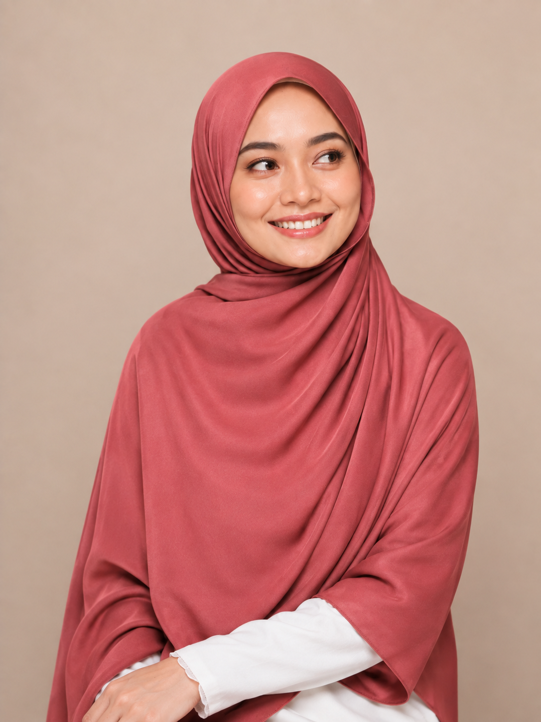 Satin Silk Hijab - Rusty Pink