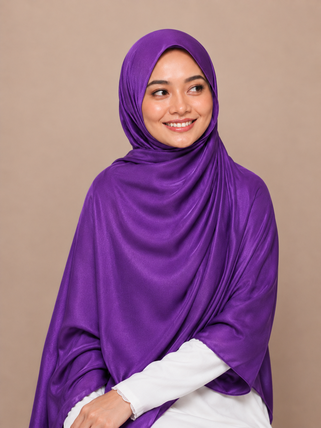 Satin Silk Hijab - Purple