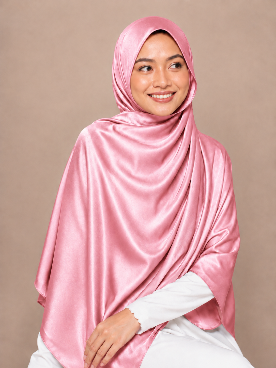 Satin Silk Hijab - Baby Pink