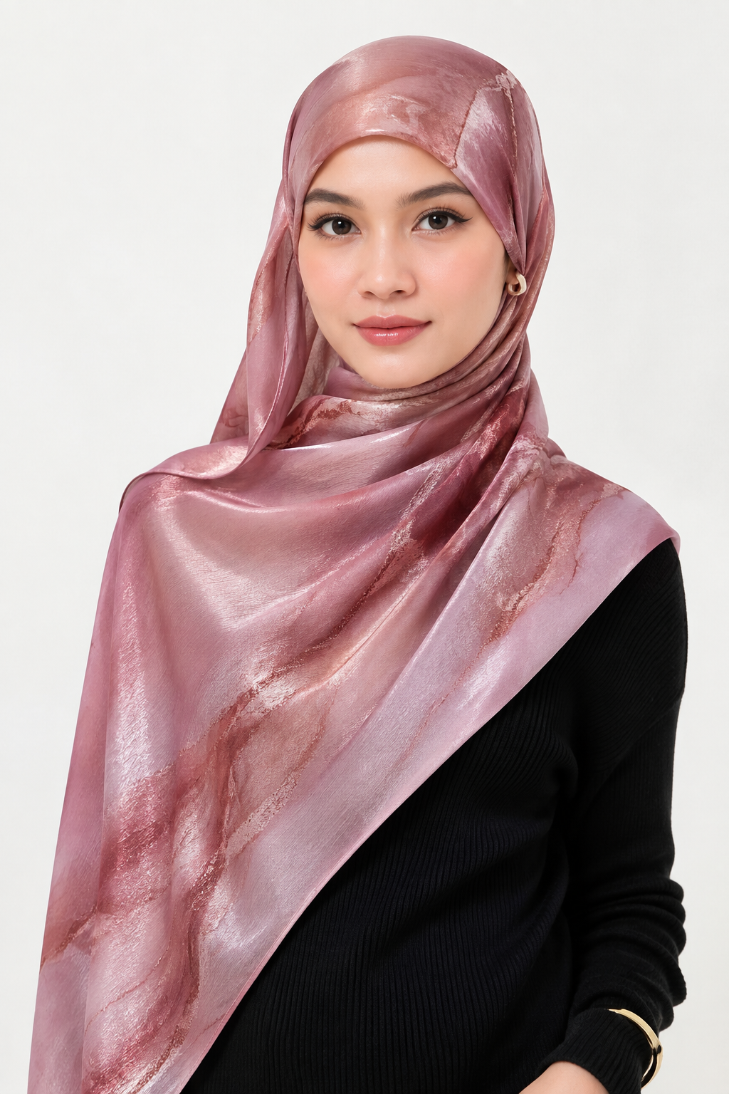Printed Silk - Rose Marble