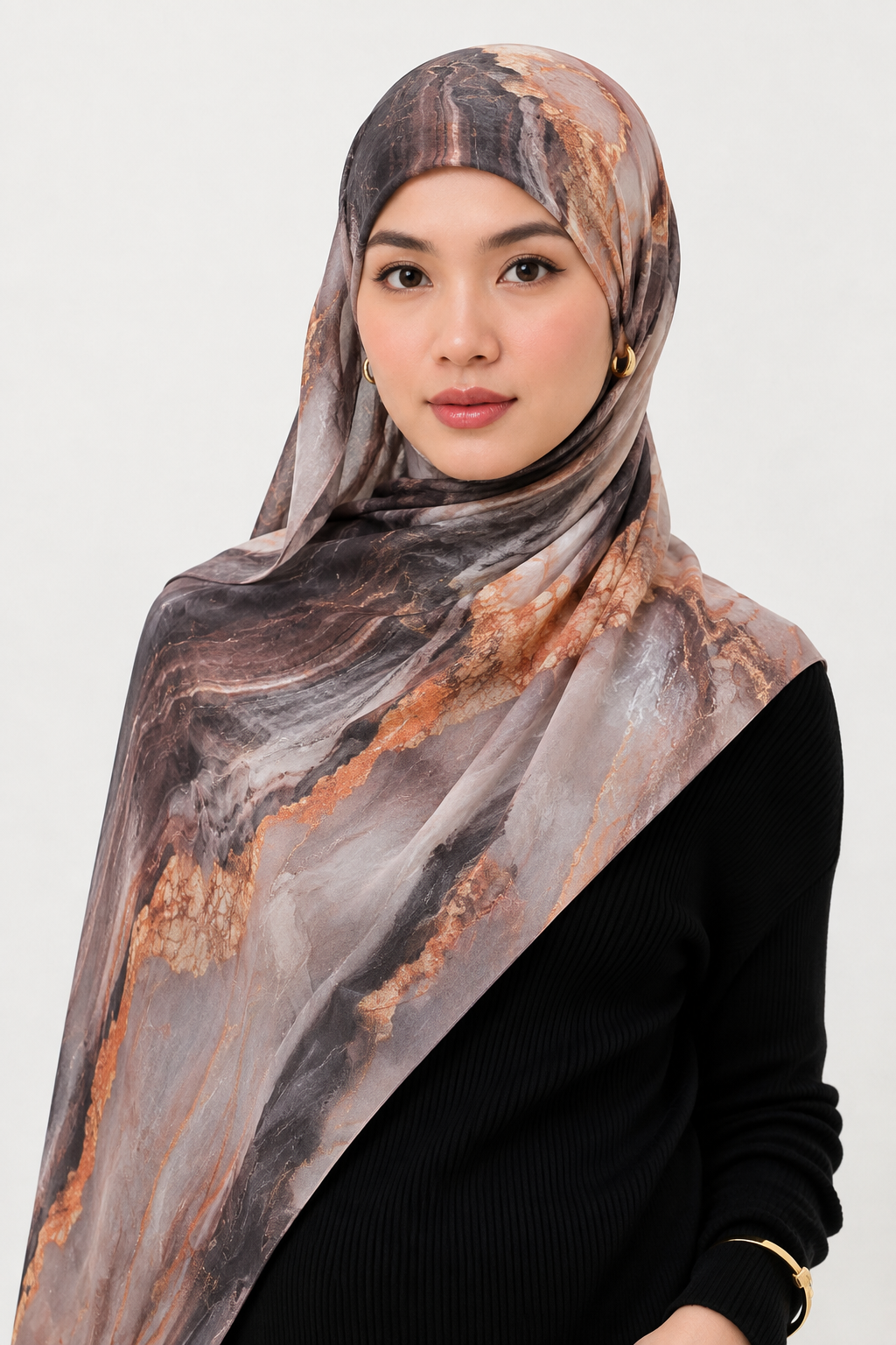 Printed Silk - Mauve Rust