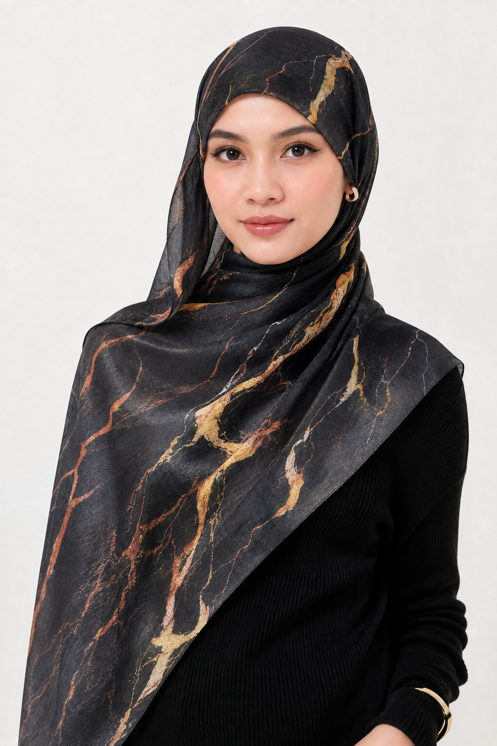 Printed Silk - Black Gold