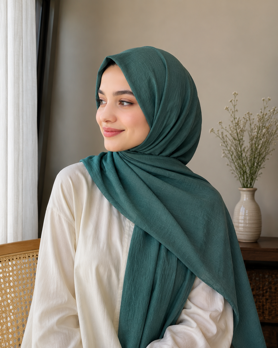 Soft Crush Lawn Hijab in Sage Green