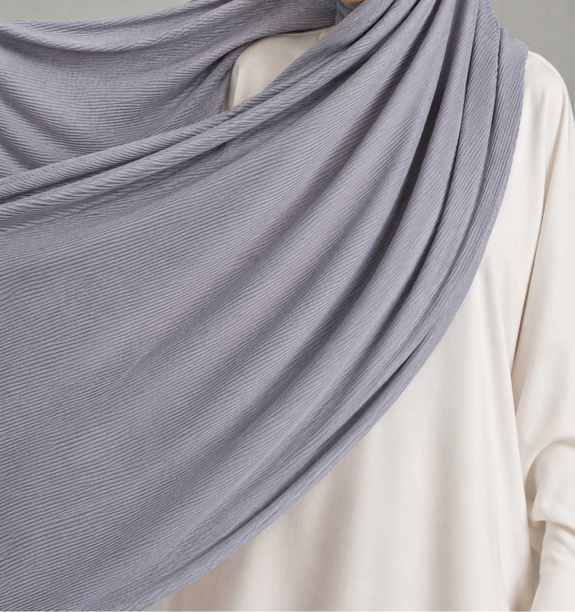 Ribbed Jersey Hijab in Charcoal Grey