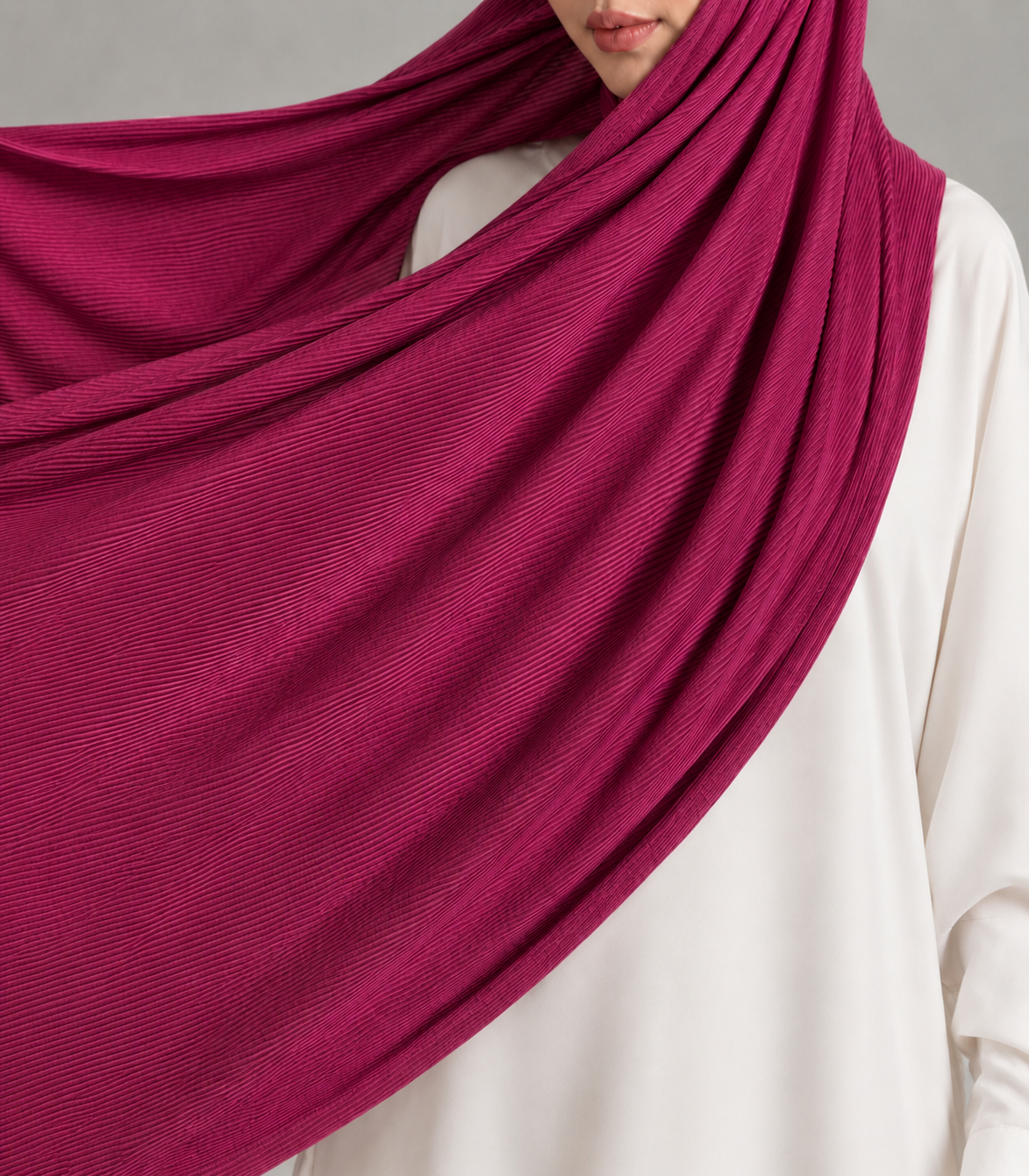 Ribbed Jersey Hijab in Maroon