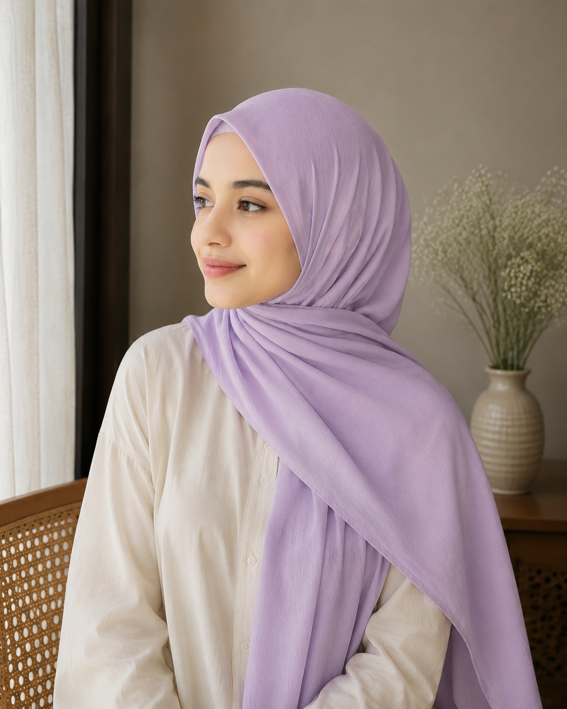 Soft Crush Lawn Hijab in Lilac