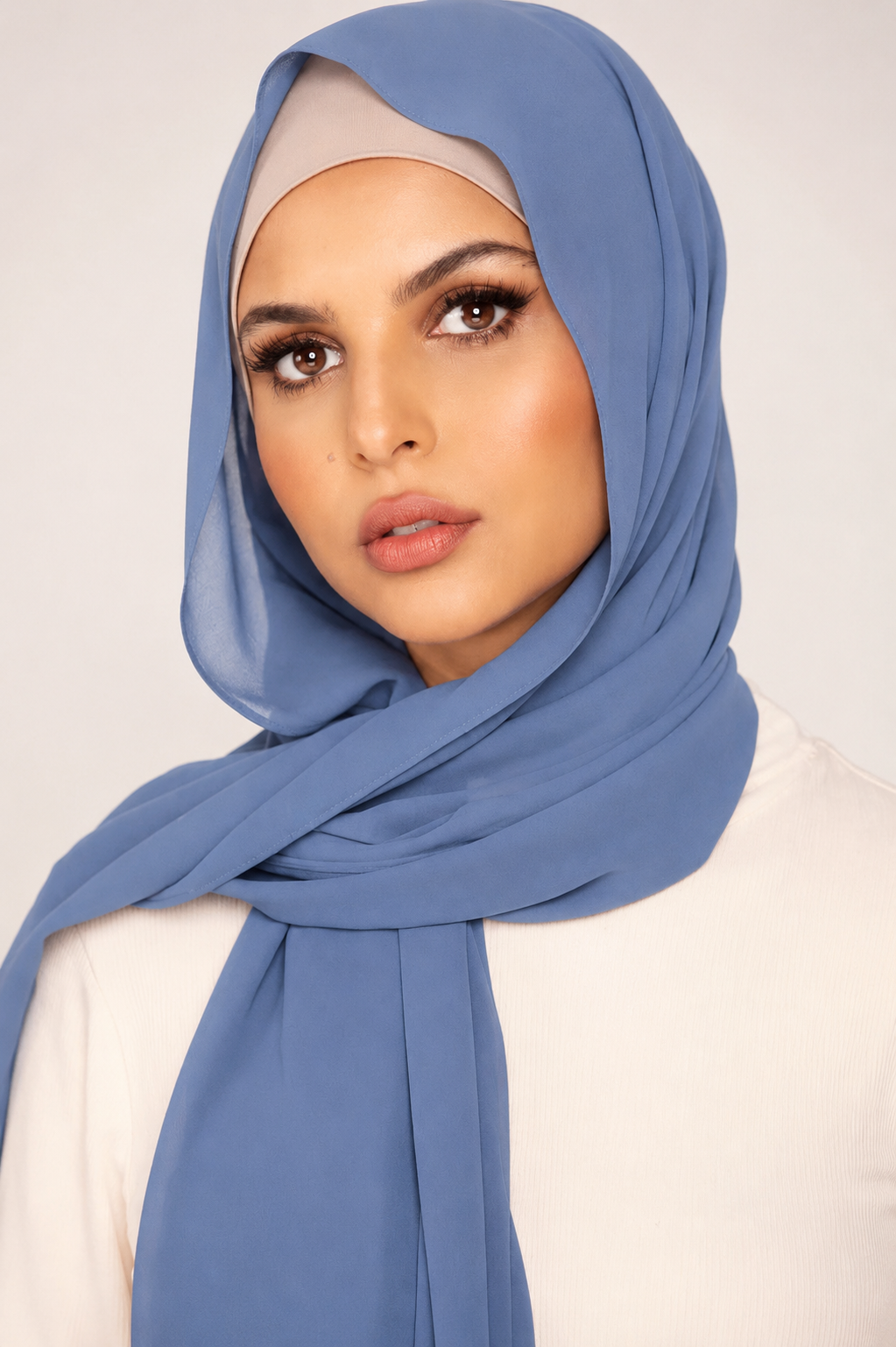 Plain Georgette Hijab in Slate Blue