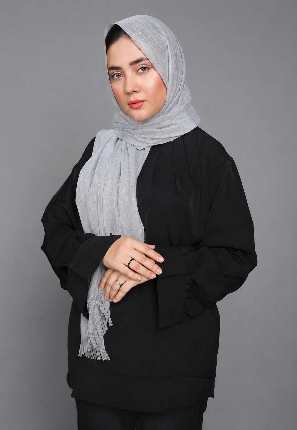 Turkish Hijab Viscose Material in Light Grey