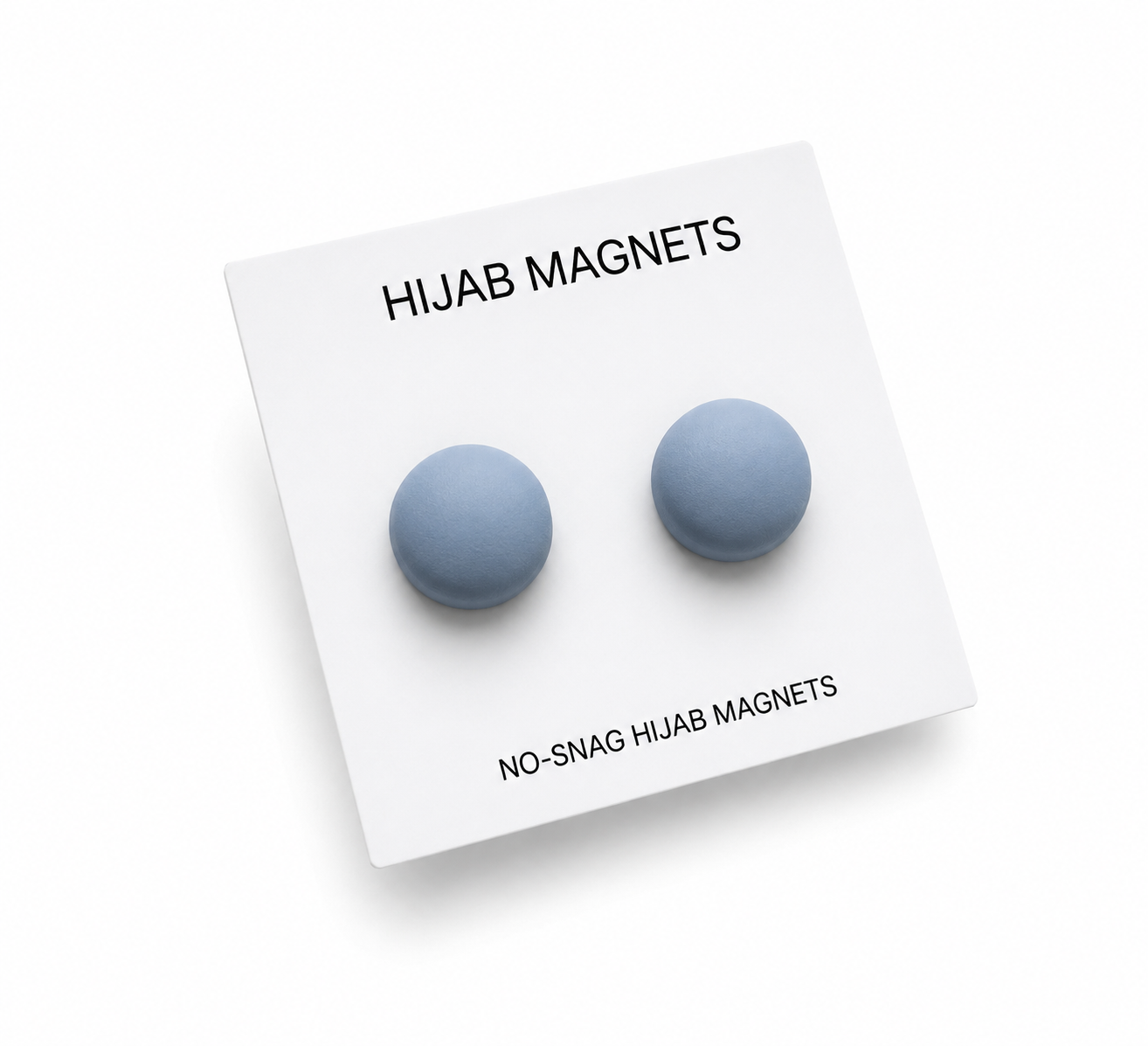 Matte Hijab Magnets (Circle) - Dusty Blue - (Pair Of 2)