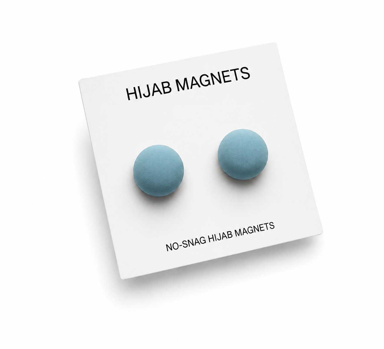 Matte Hijab Magnets (Circle) - Sky Blue - (Pair Of 2)