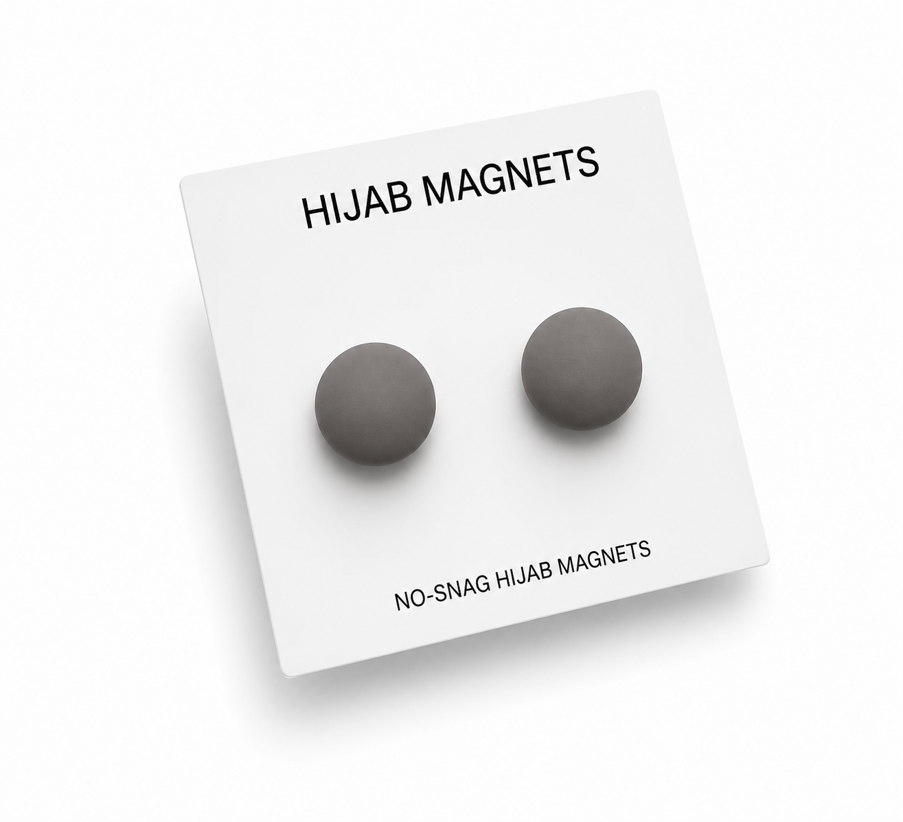 Matte Hijab Magnets (Circle) - Dark Grey - (Pair Of 2)