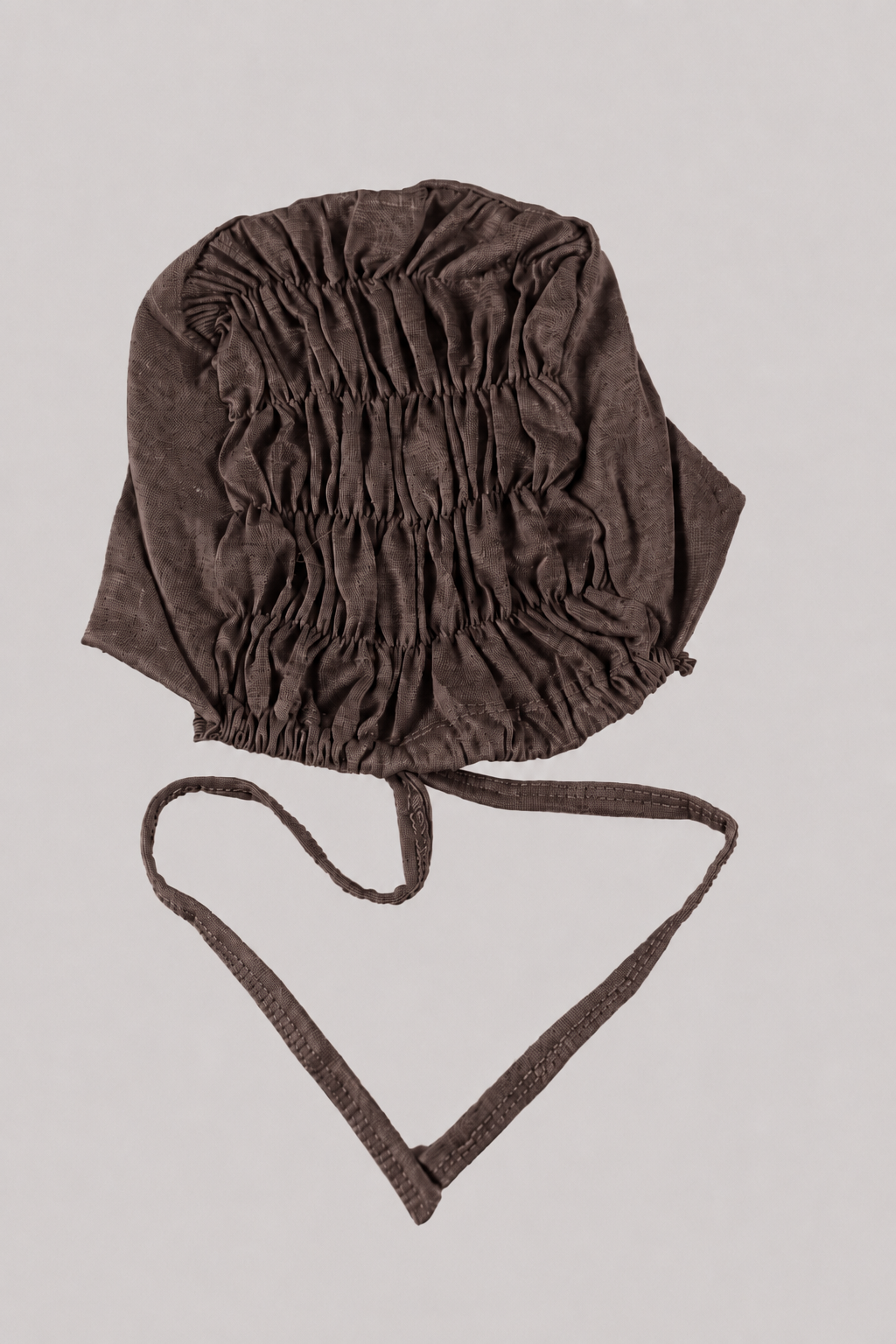 Ruched Hijab Cap in Dark Brown