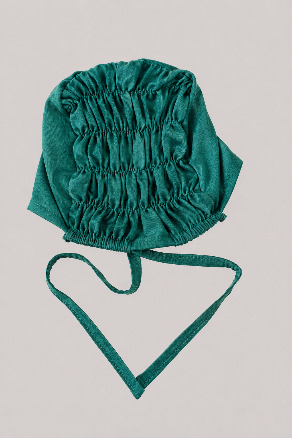 Ruched Hijab Cap in Emerald Green