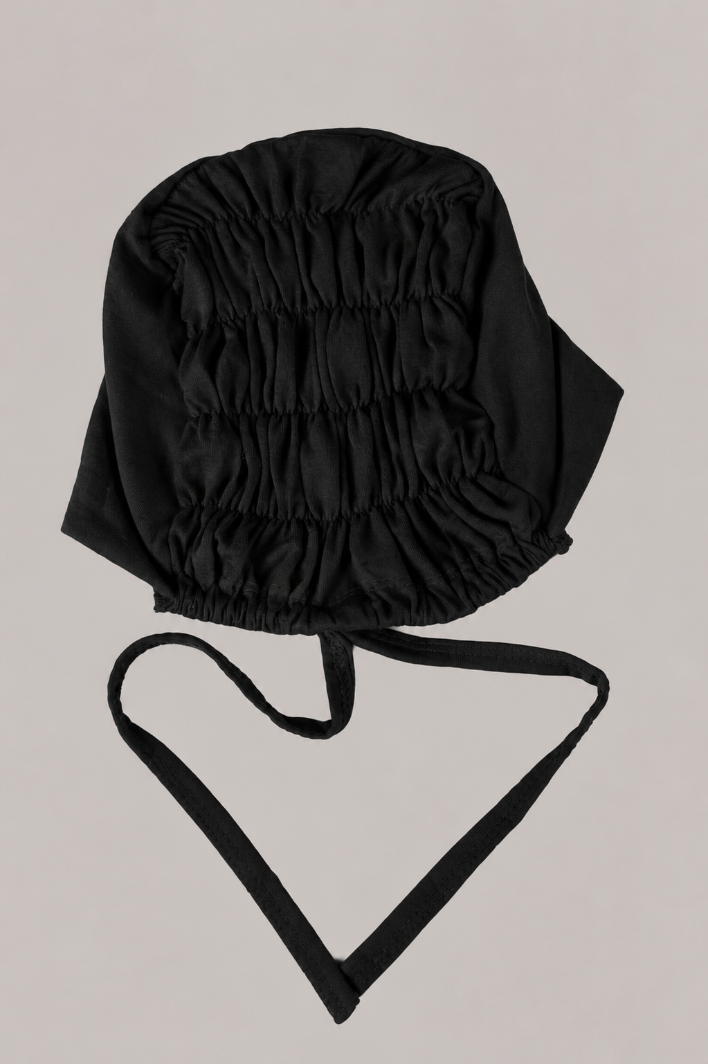 Ruched Hijab Cap in Black
