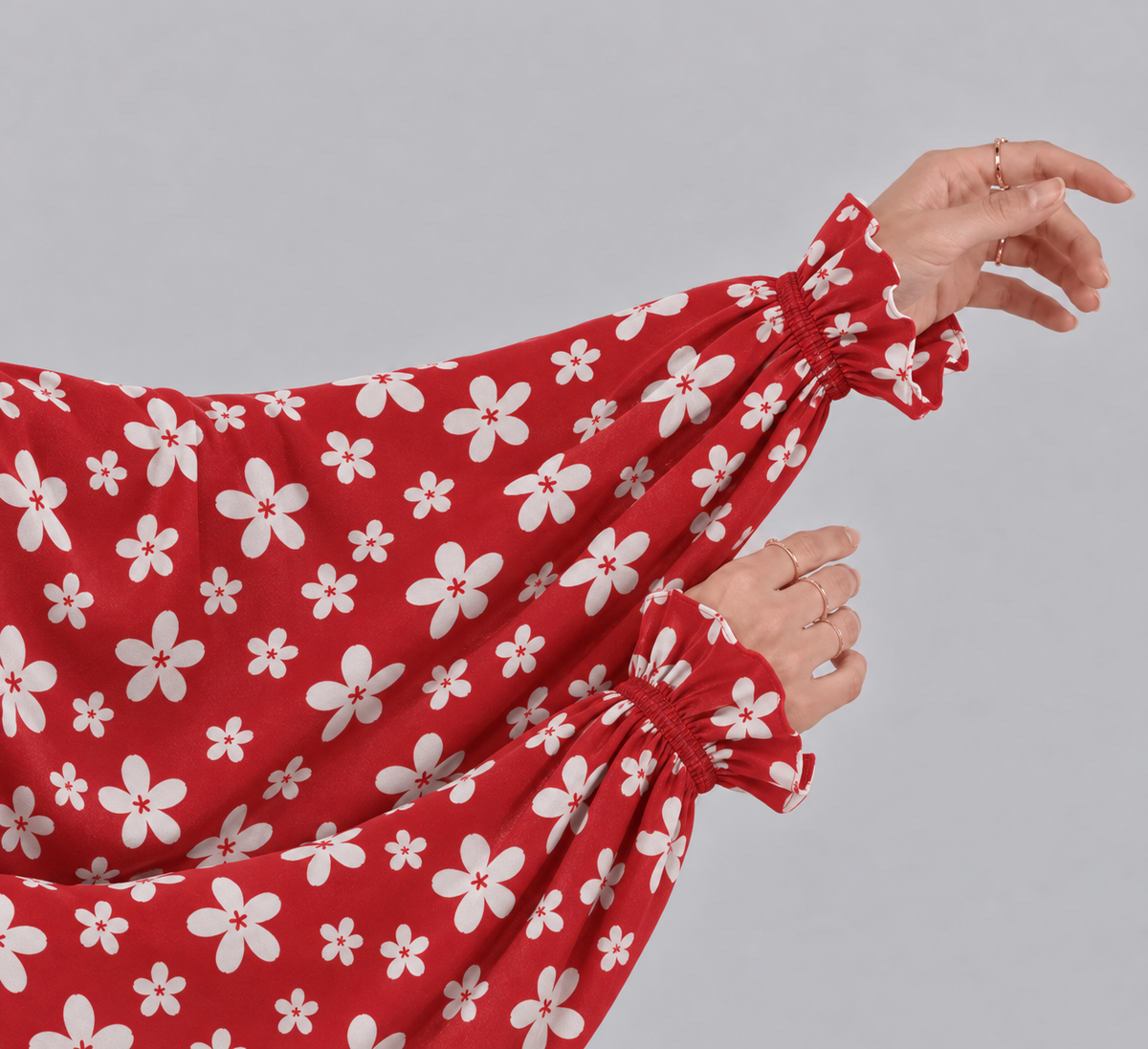 Red Namaz Chadar - Blossom Print