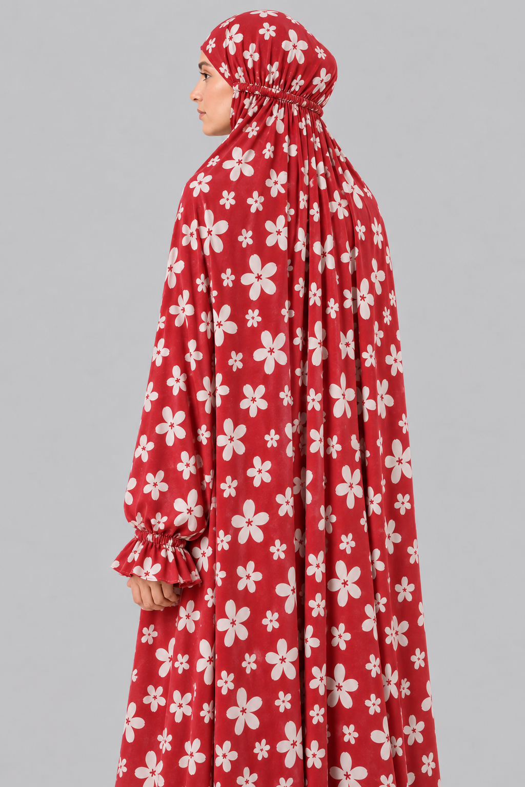 Red Namaz Chadar - Blossom Print
