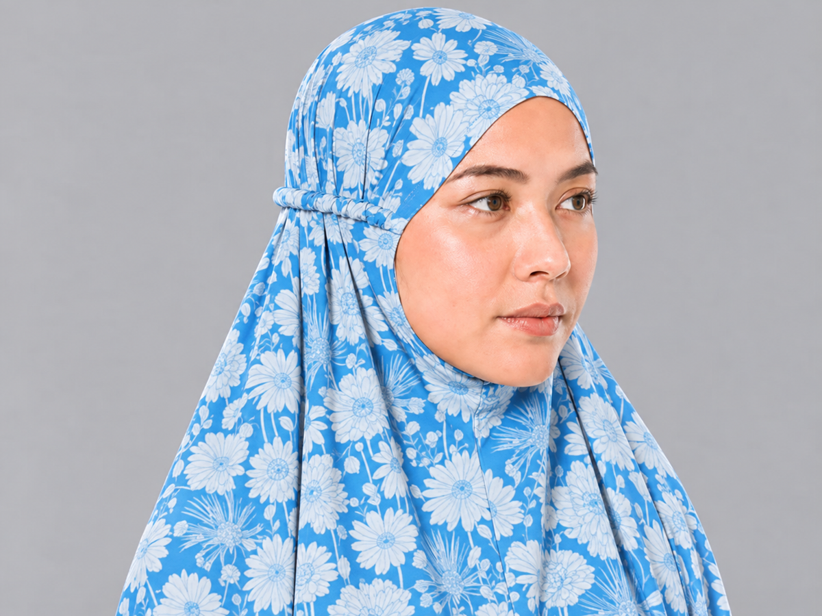 Blue Namaz Chadar - Daisy Print