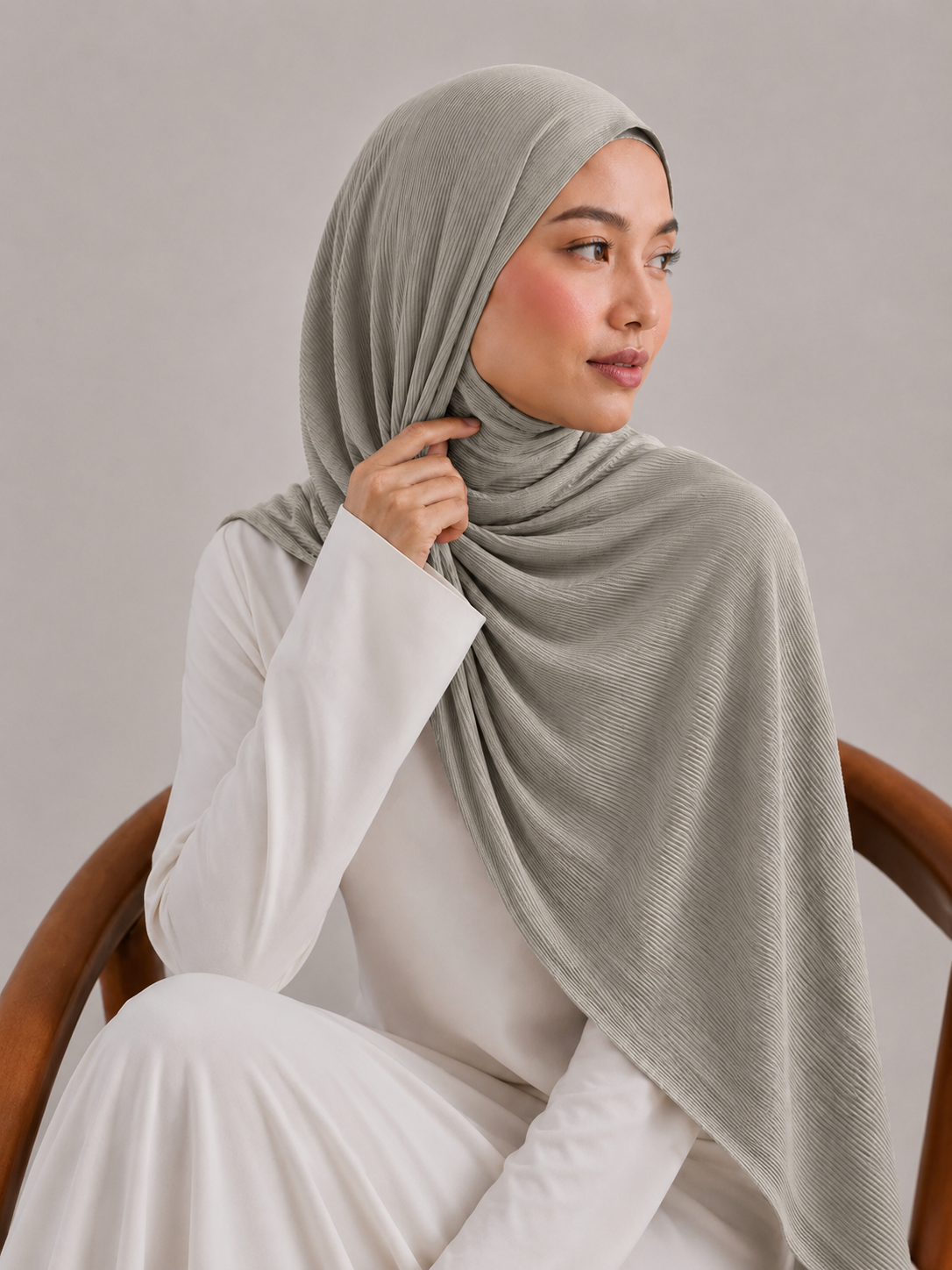 Ribbed Jersey Hijab in Oatmeal