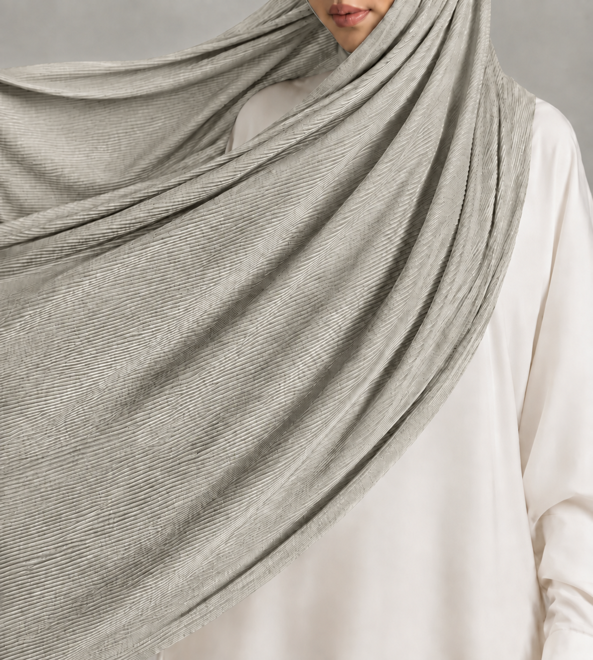 Ribbed Jersey Hijab in Oatmeal